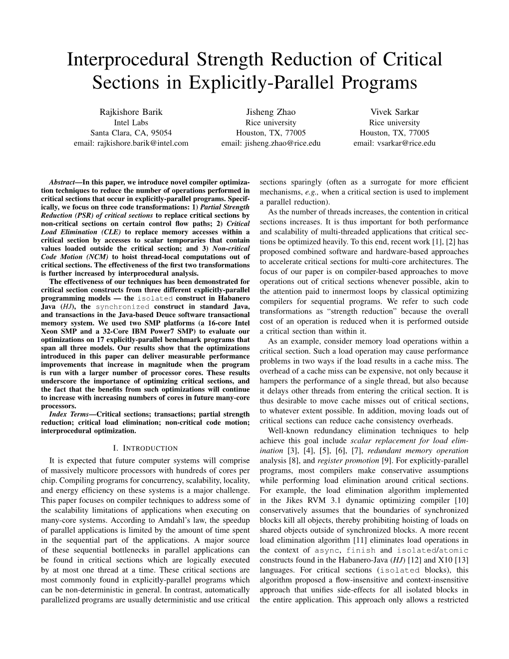Interprocedural Strength Reduction of Critical Sections in Explicitly-Parallel Programs