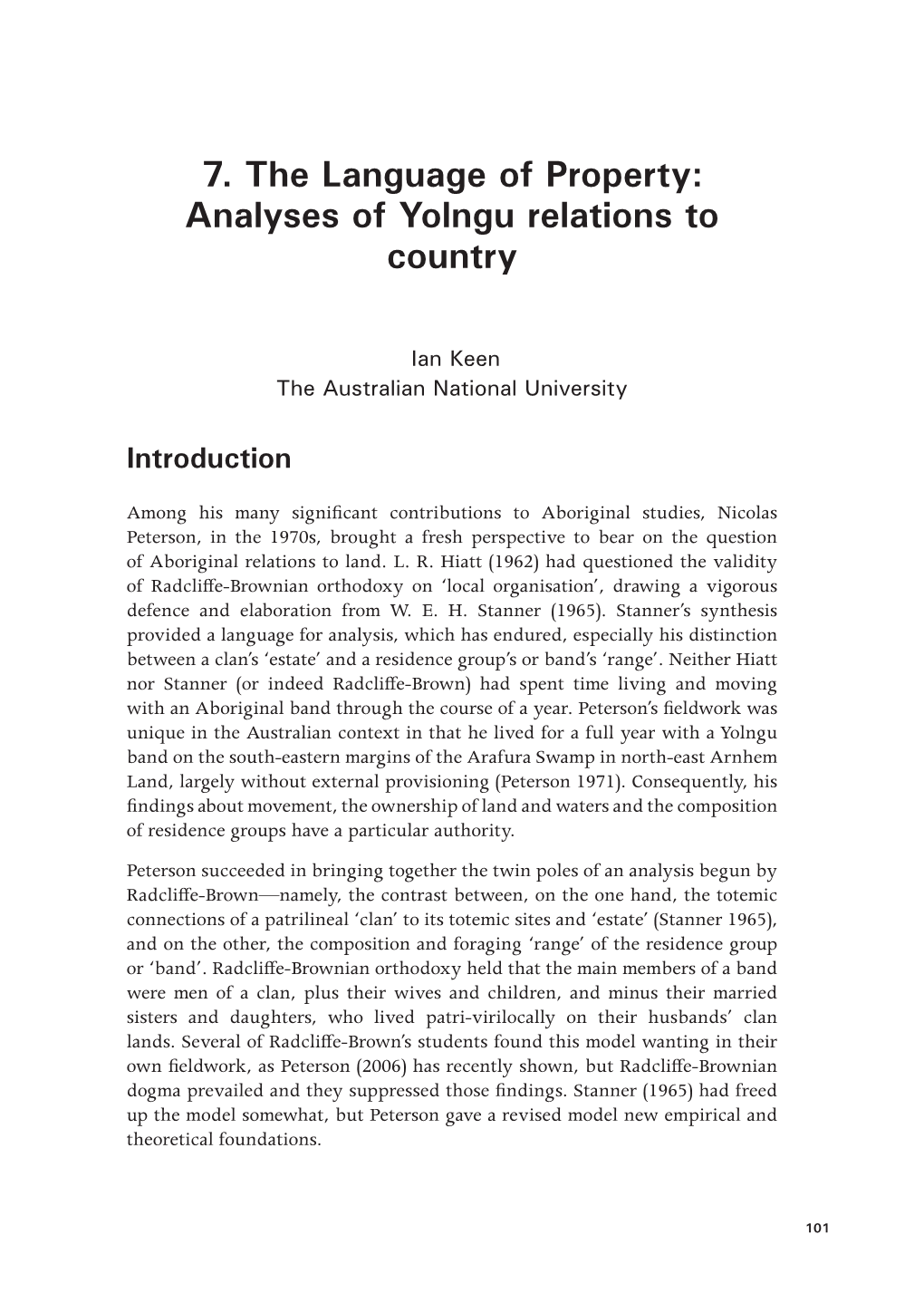 7. the Language of Property: Analyses of Yolngu Relations to Country