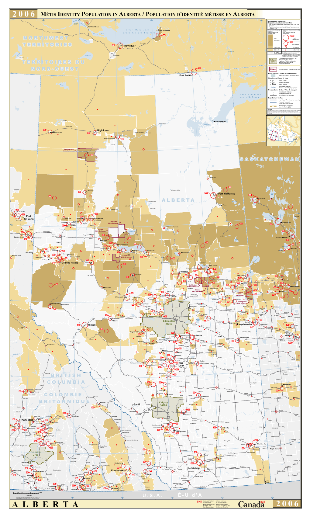 U.S.A. É-U D'a ALBERTA SASKATCHEWAN NORTHWEST