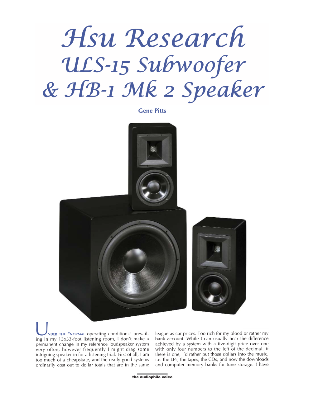 ULS-15 Subwoofer & HB-1 Mk 2 Speaker