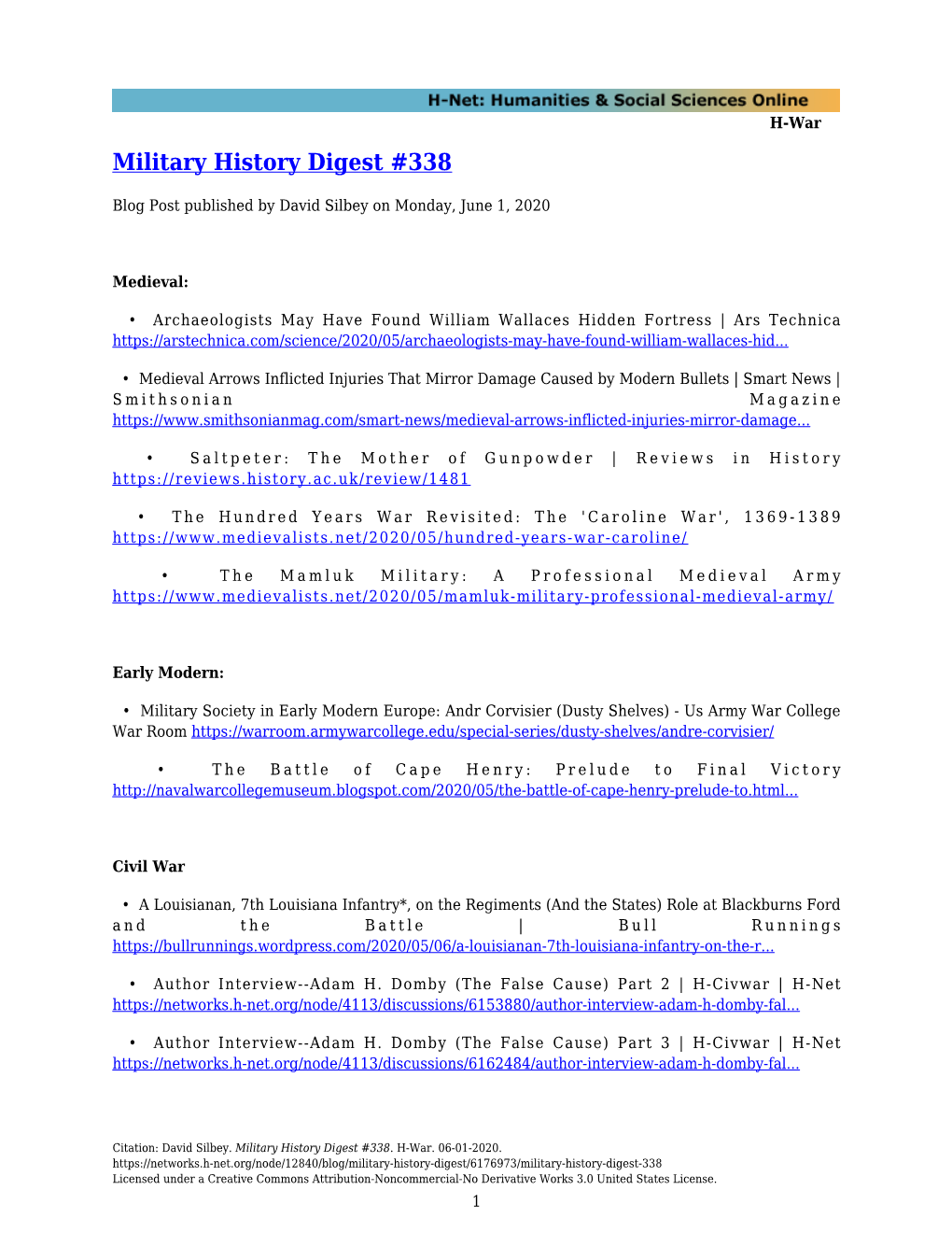 Military History Digest #338