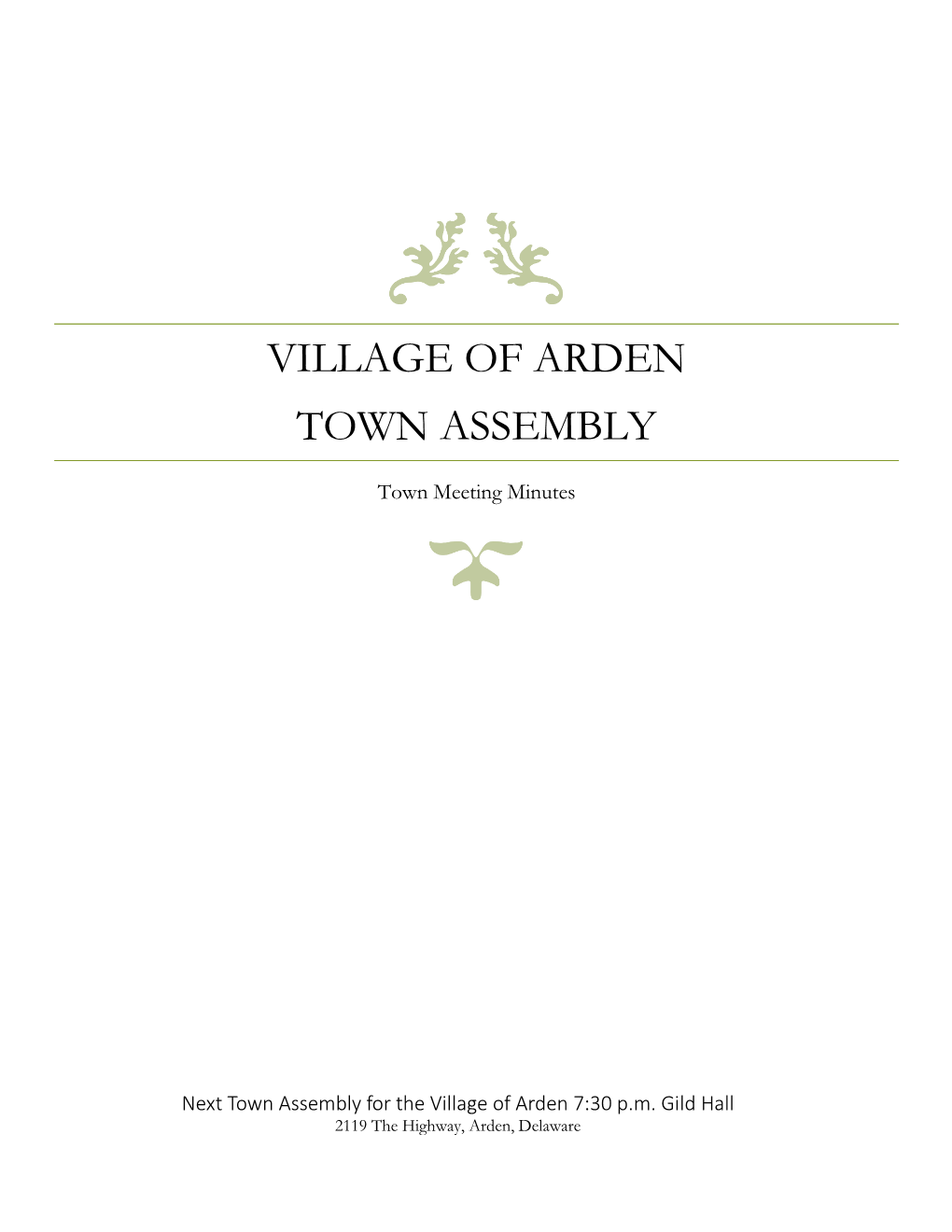 Village of Arden Town Assembly