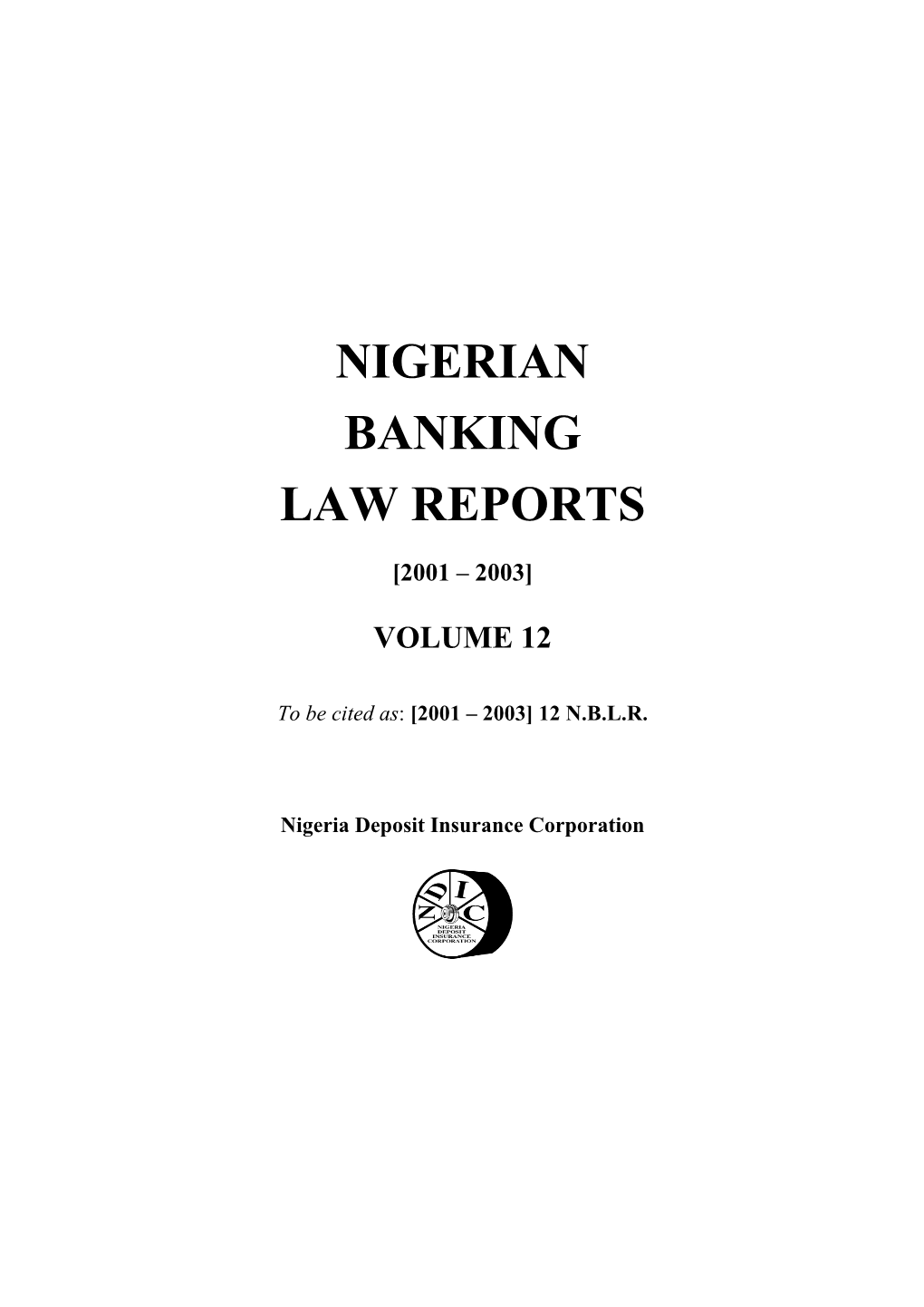 Nigerian Banking Law Reports