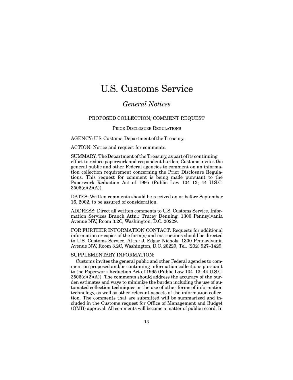 U.S. Customs Service