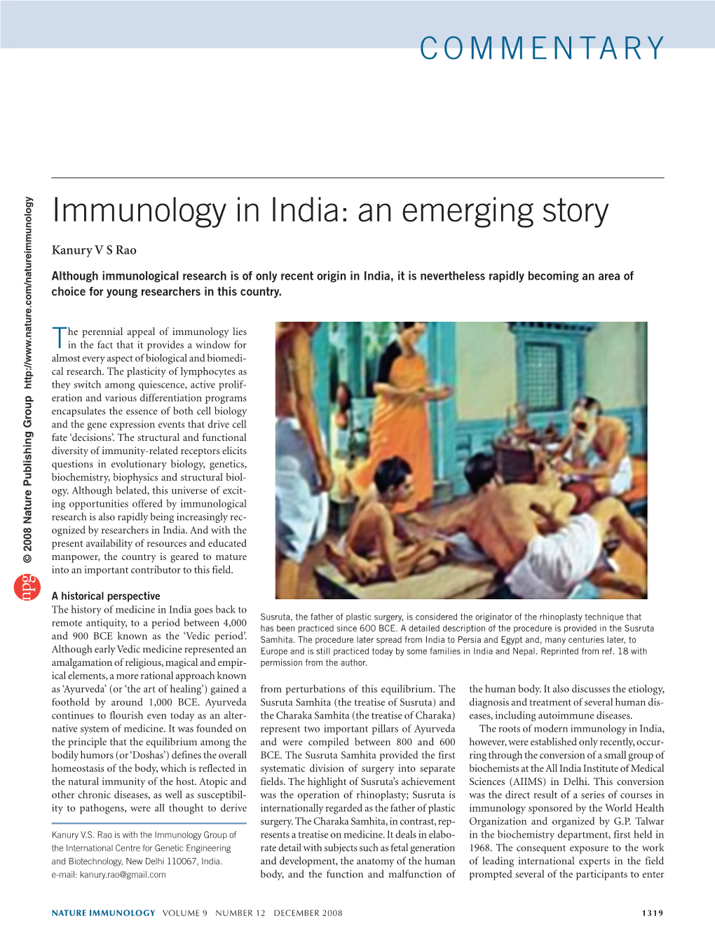 Immunology in India: an Emerging Story