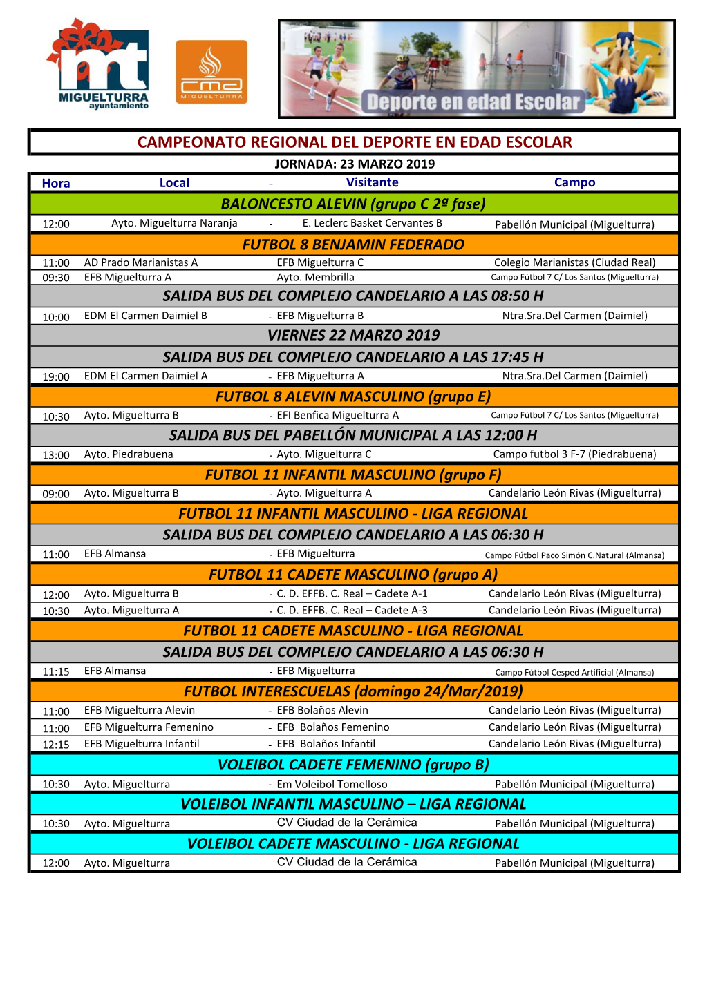 Jornada Deportiva En Edad Escolar Miguelturra, 2019-03-21