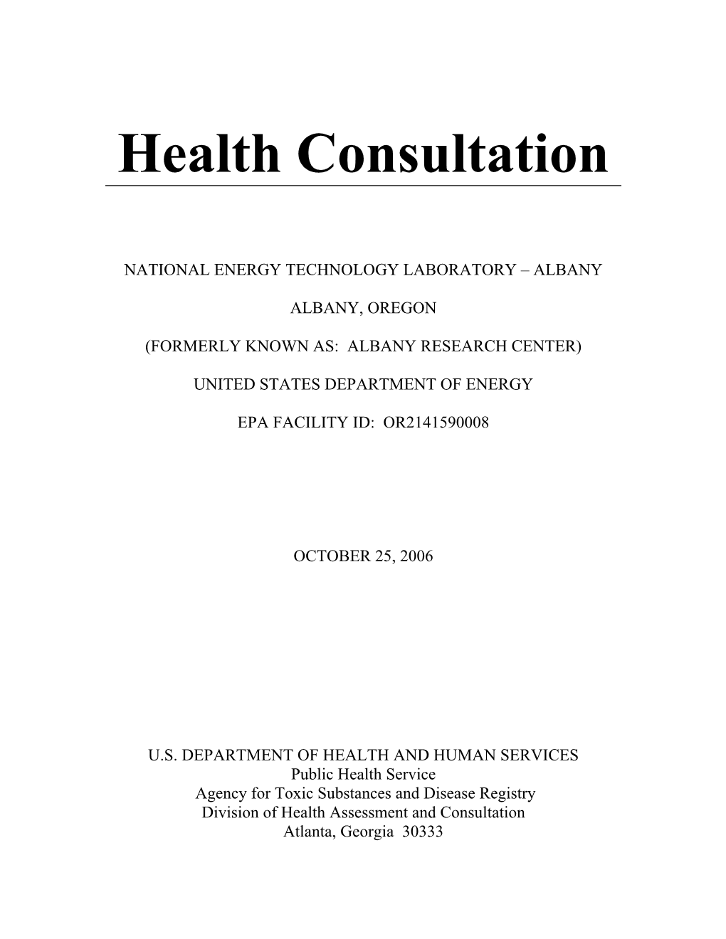 Health Consultation