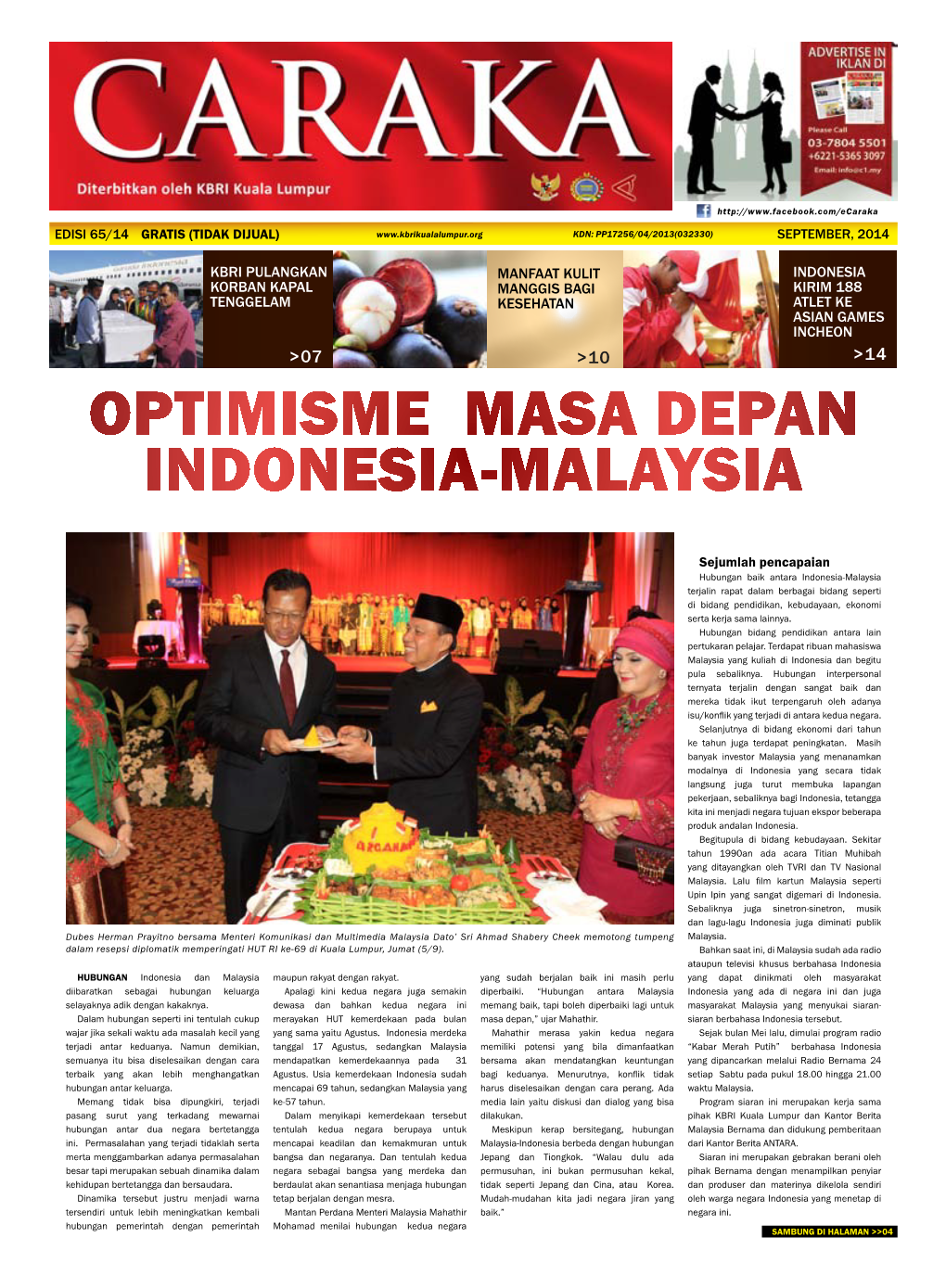Optimisme Masa Depan Indonesia-Malaysia