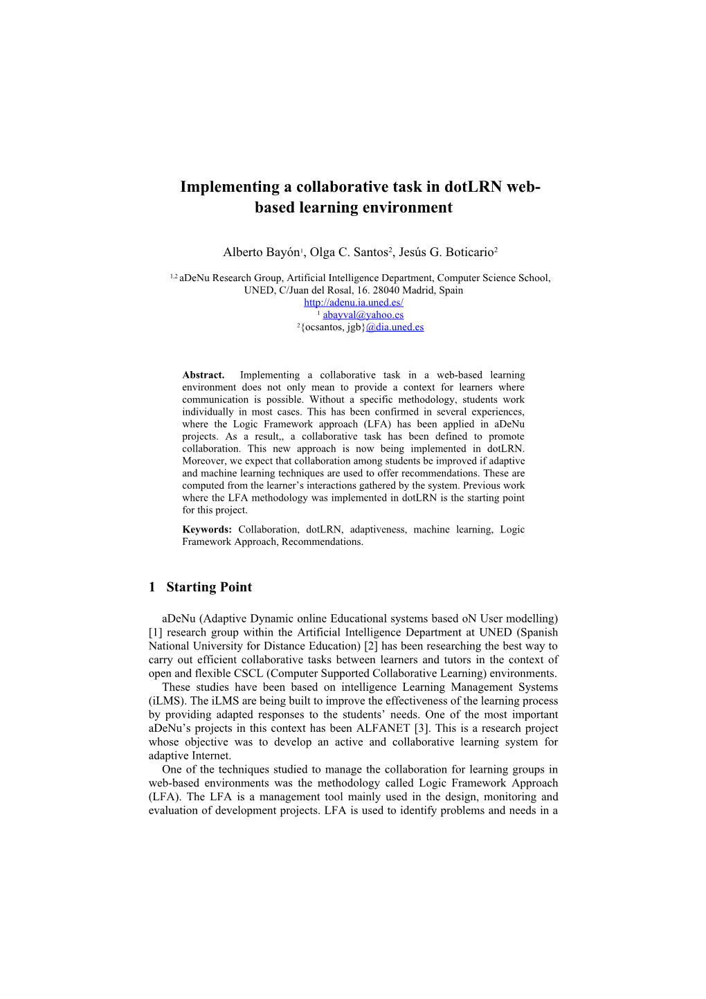 IMPLEMENTING a COLLABORATIVE TASK in Dotlrn WEB-BASED LEARNING ENVIRONMENT