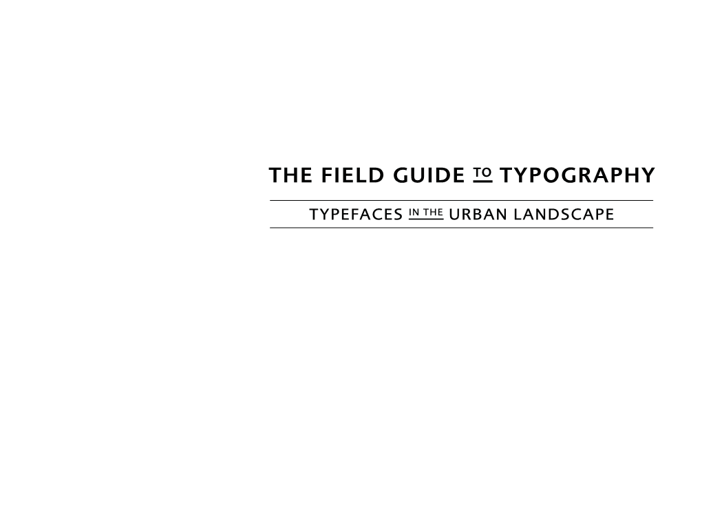 The Field Guide to Typography