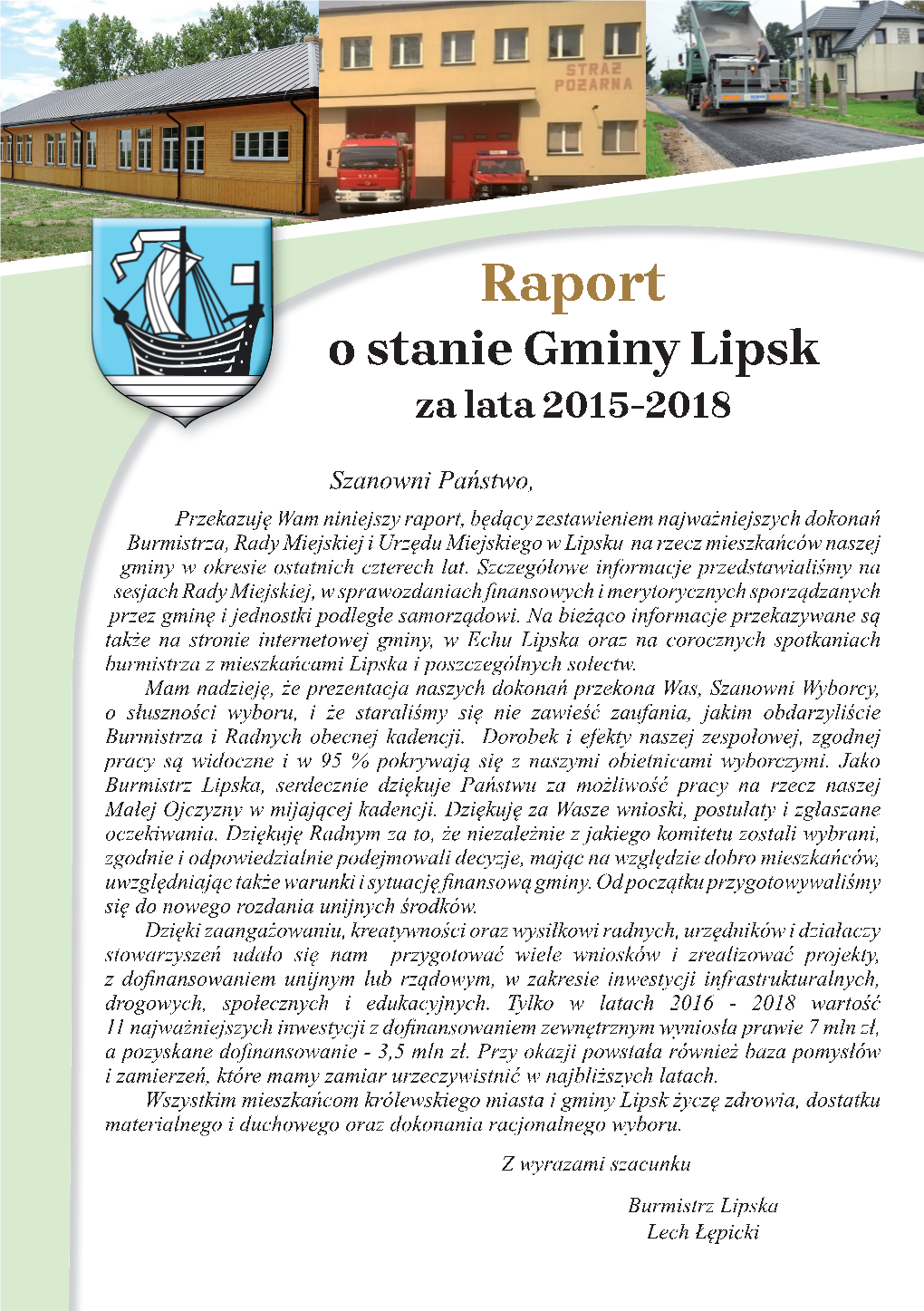 Raport O Stanie Gminy Lipsk Za Lata 2015-2018