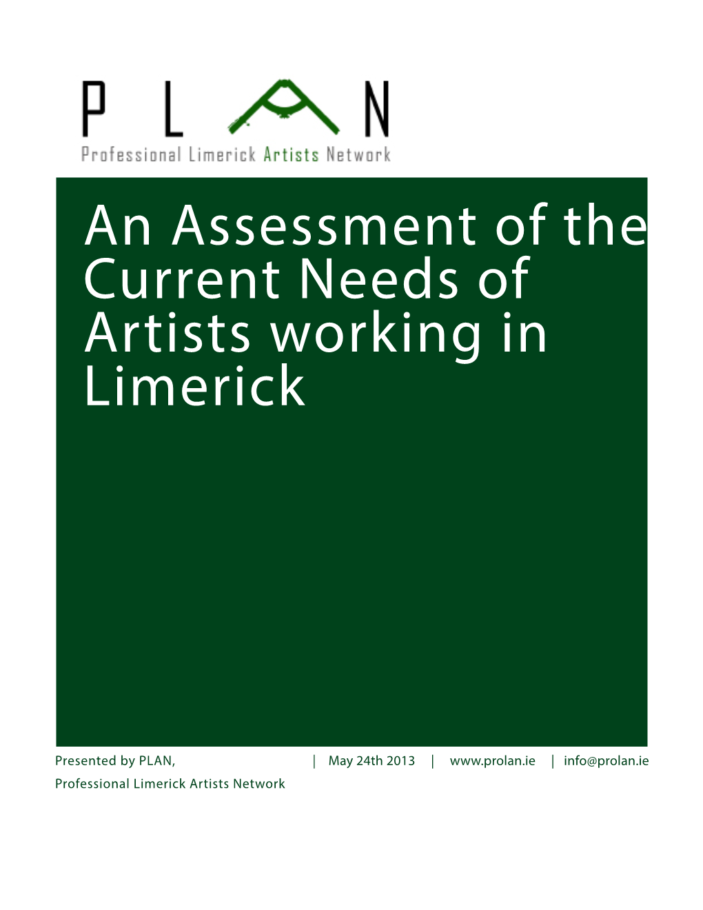 An Assessment of the Current Needs of Artists Working in Limerick