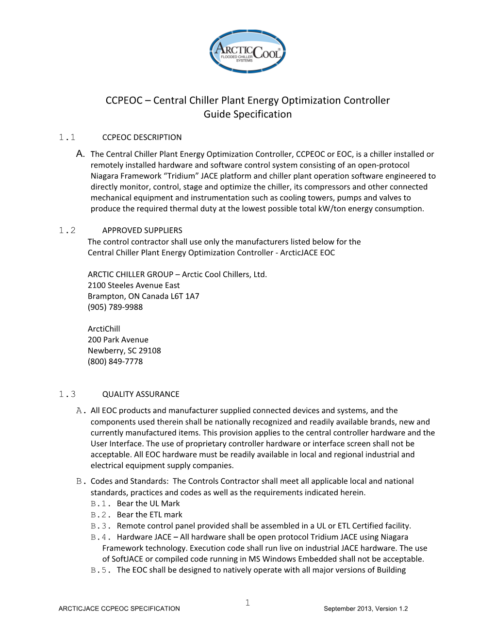 CCPEOC Central Chiller Plant Energy Optimization Controller