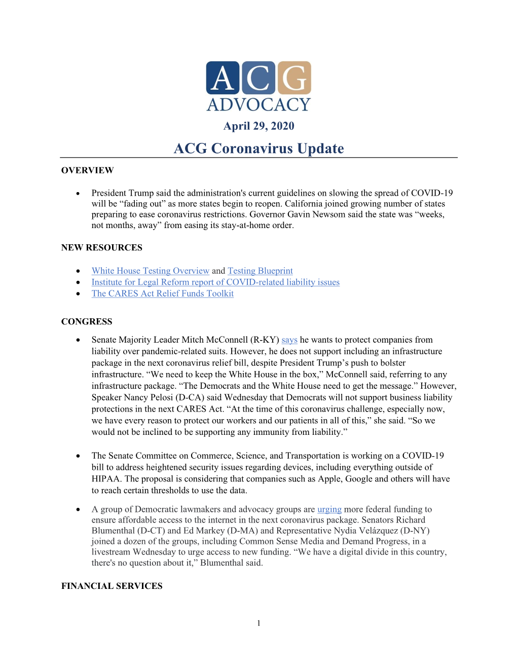 ACG Coronavirus Update