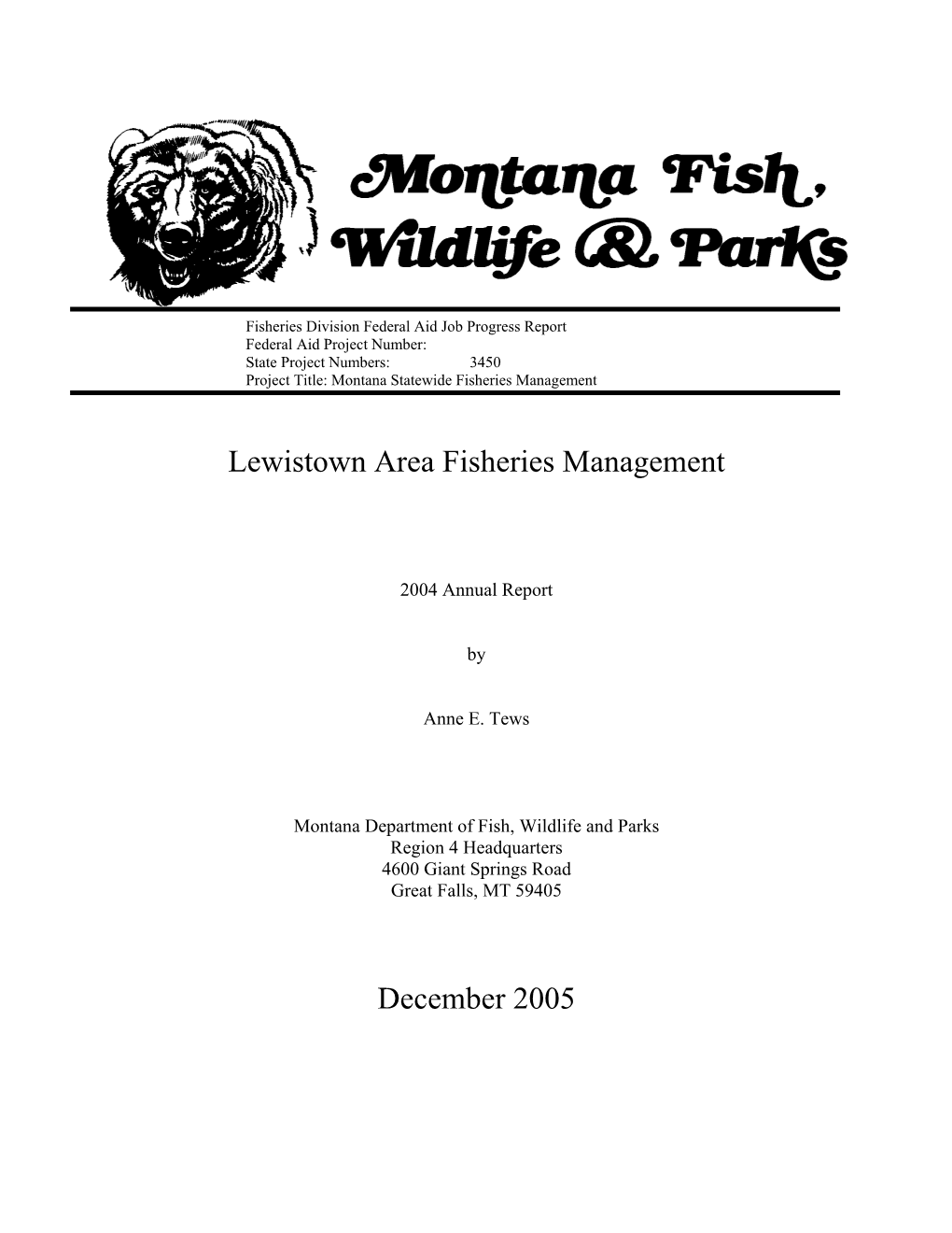 Lewistown Area Fisheries Management