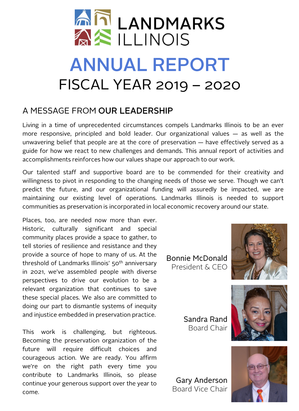 Annual Report Fiscal Year 2019 – 2020