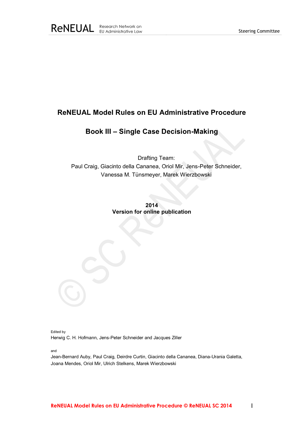 Reneual Model Rules on EU Administrative Procedure Book III – Single Case Decision-Making