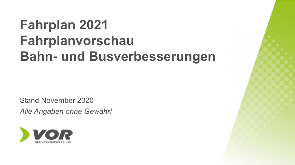 Fahrplan 2021 Fahrplanvorschau Bahn- Und Busverbesserungen