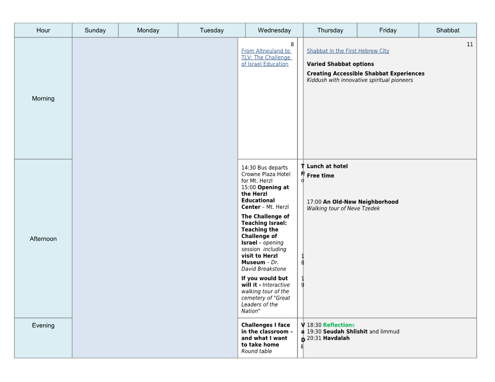 Weekly Homework Schedule