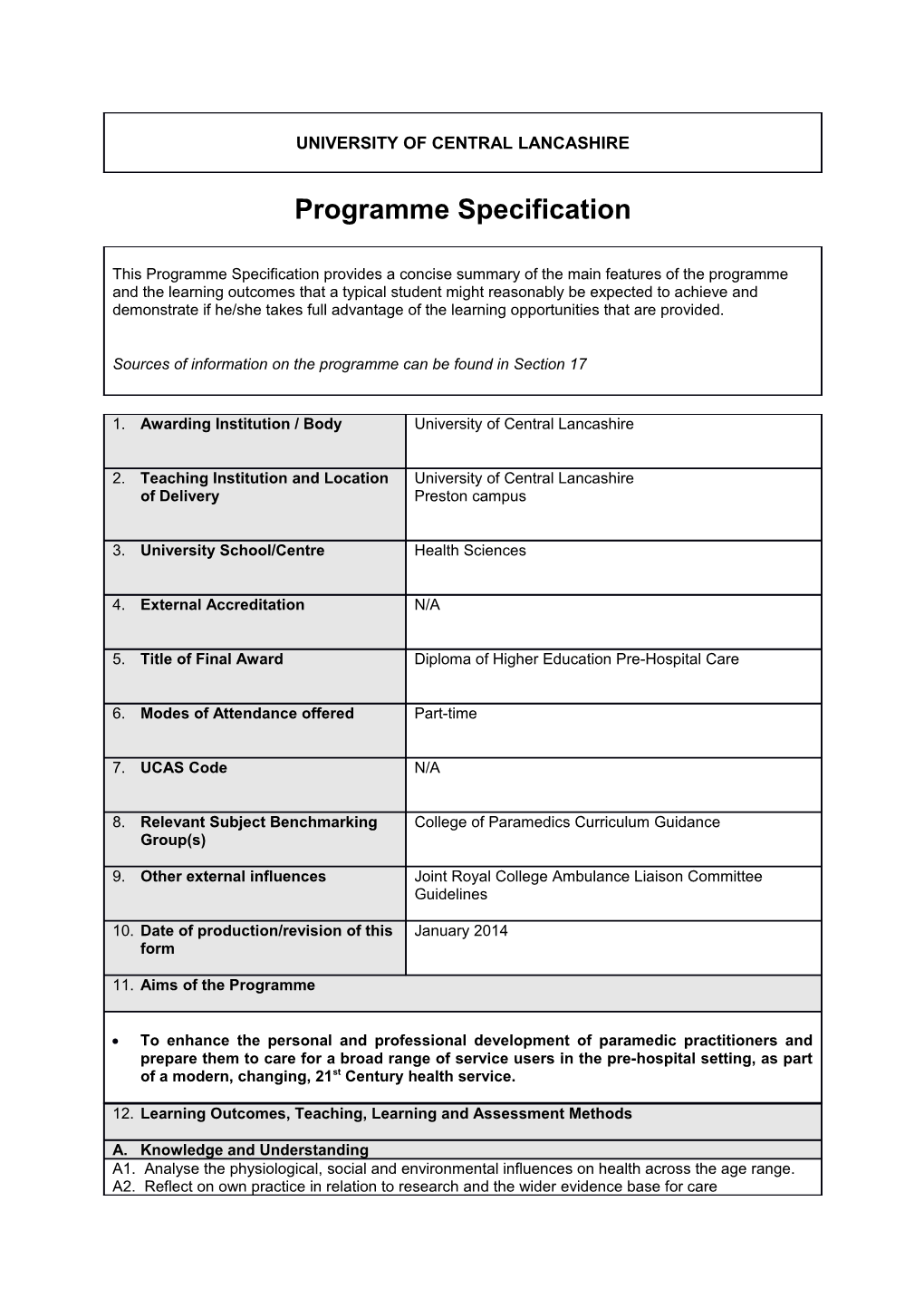 Diphe Pre-Hospital Care (Sept 2014)