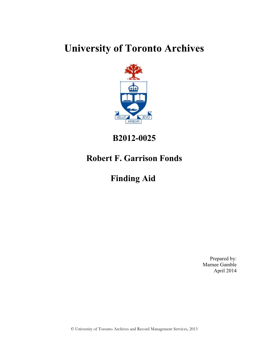 University of Toronto Archives