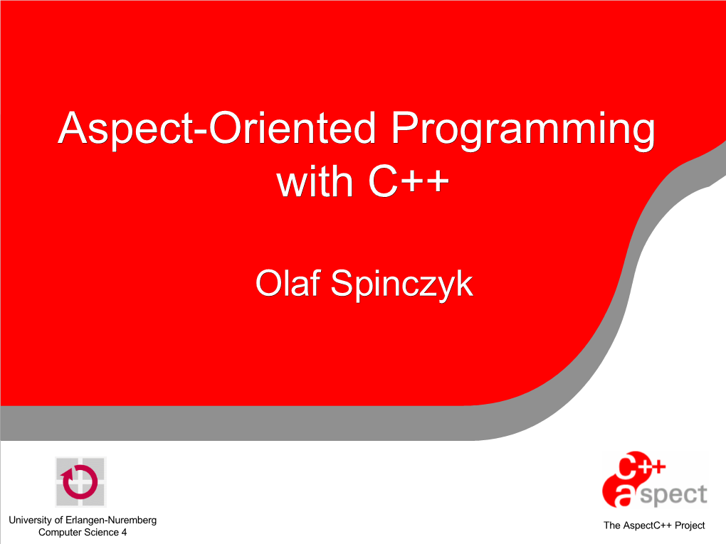 Aspect-Oriented Programming with C++