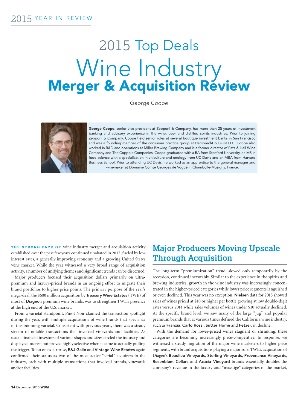 Wine Industry Merger & Acquisition Review