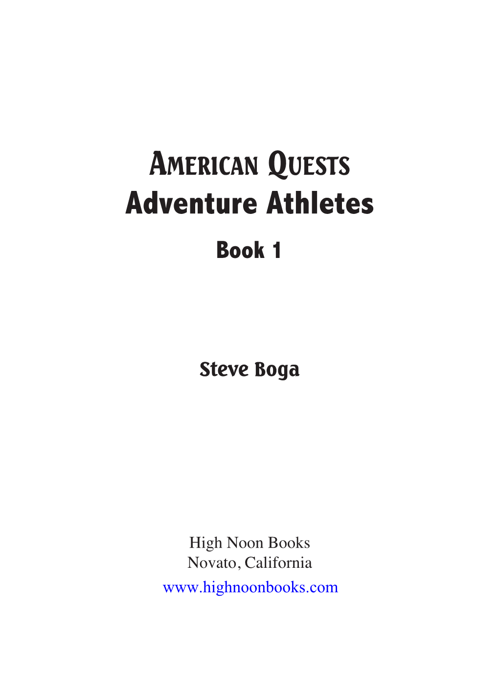 Adventure Athletes Book 1