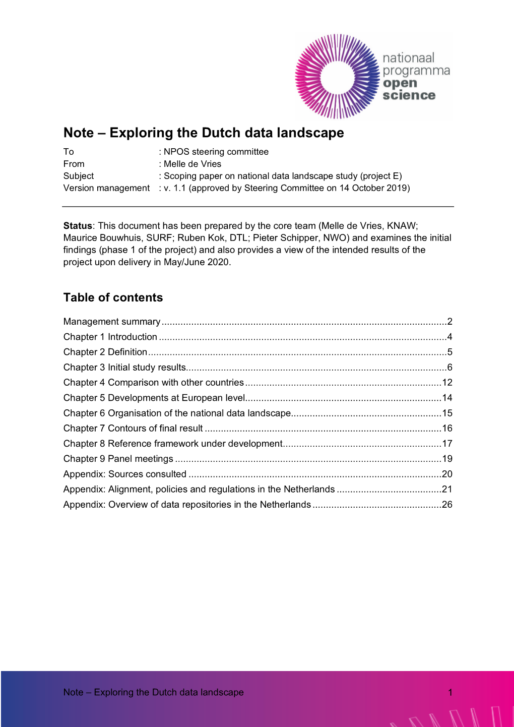 Note – Exploring the Dutch Data Landscape