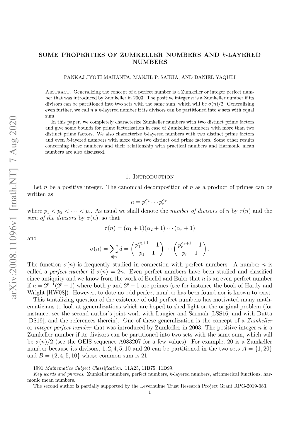 Some Properties of Zumkeller Numbers and $ K $-Layered Numbers