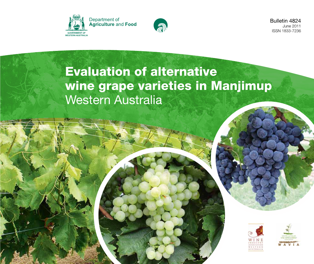Evaluation of Alternative Wine Grape Varieties in Manjimup Western