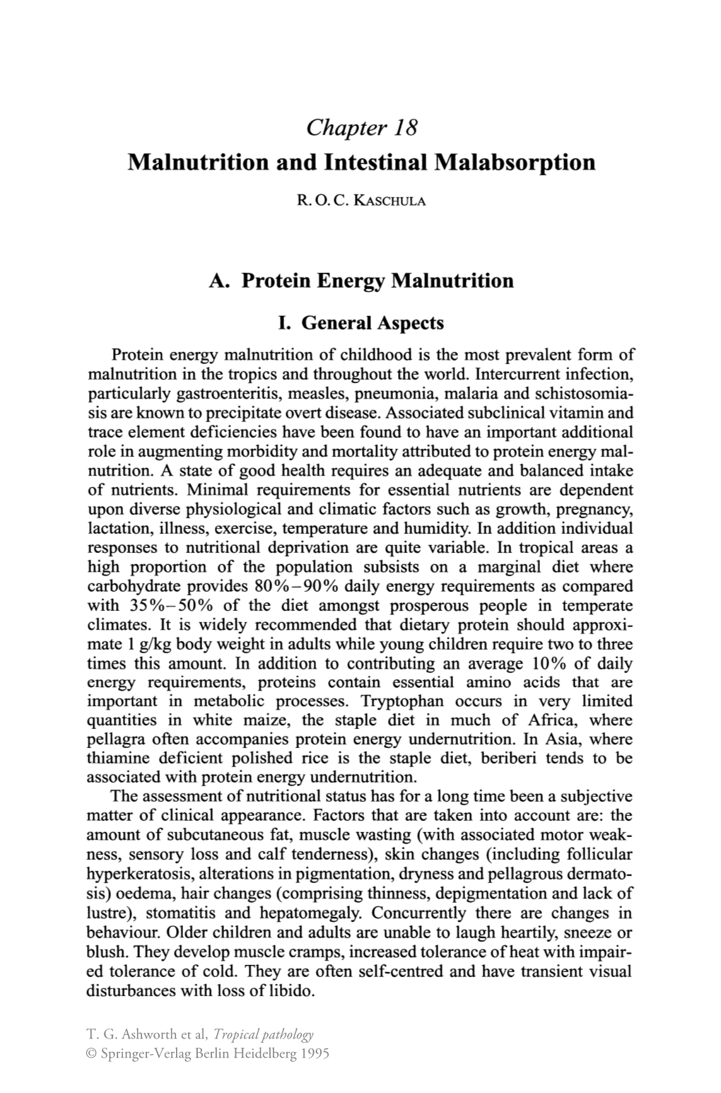 Malnutrition and Intestinal Malabsorption R