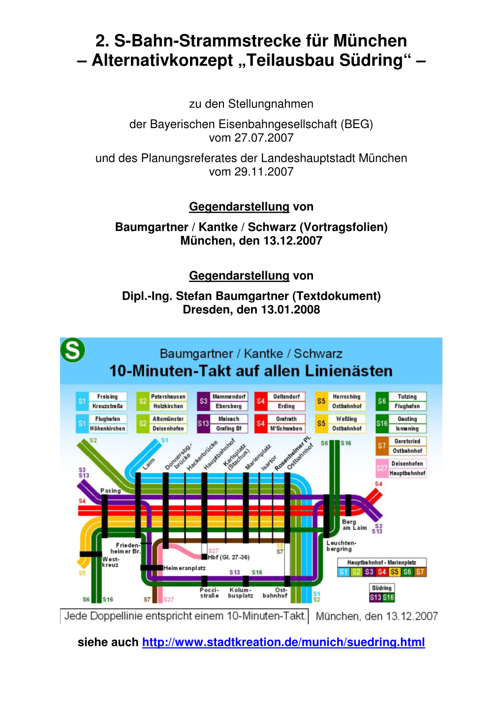 2. S-Bahn-Strammstrecke Für München – Alternativkonzept „Teilausbau Südring“ –