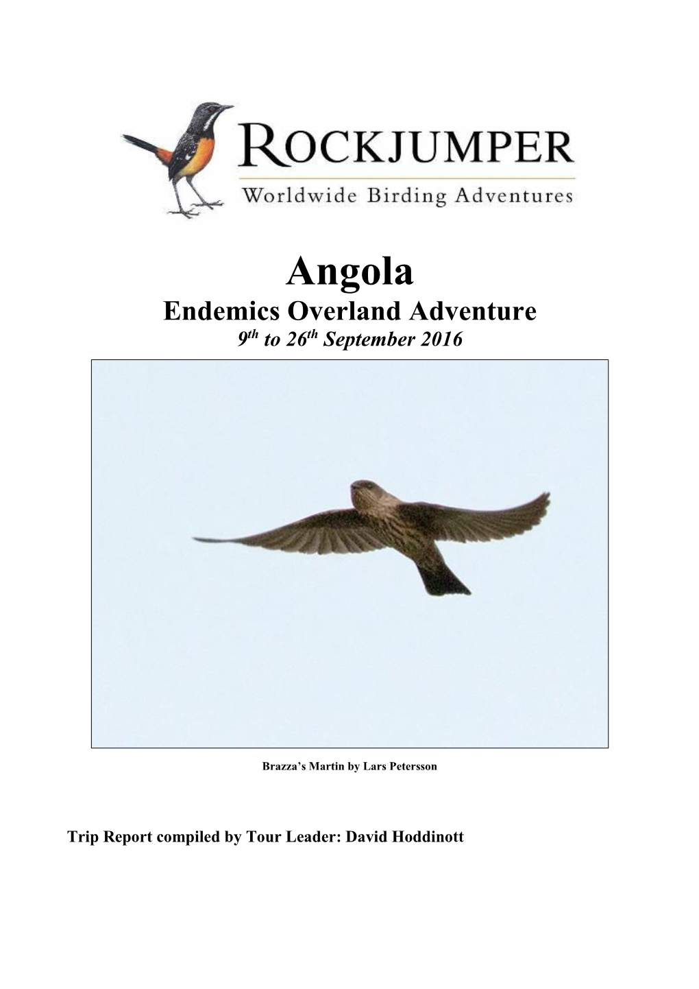 Angola Endemics Overland Adventure 9Th to 26Th September 2016