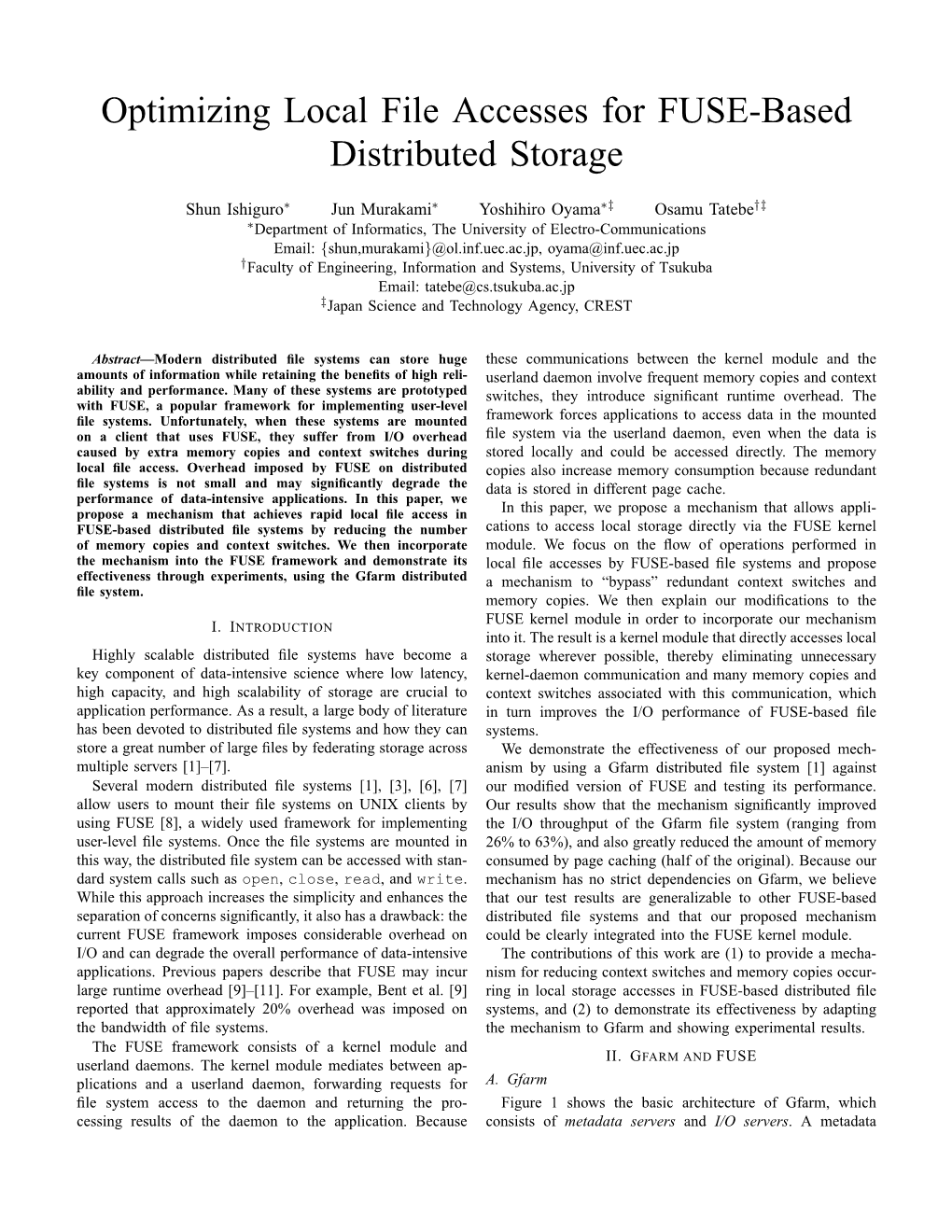 Optimizing Local File Accesses for FUSE-Based Distributed Storage