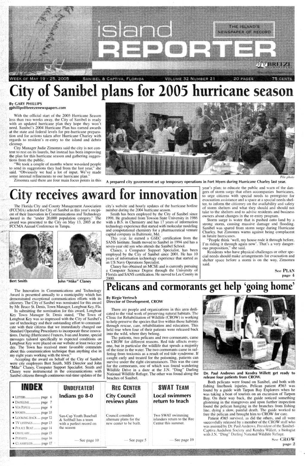 City of Sanibel Plans for 2005 Hurricane Season by GARY PHILLIPS Gphillips@Breezenewspapers.Com