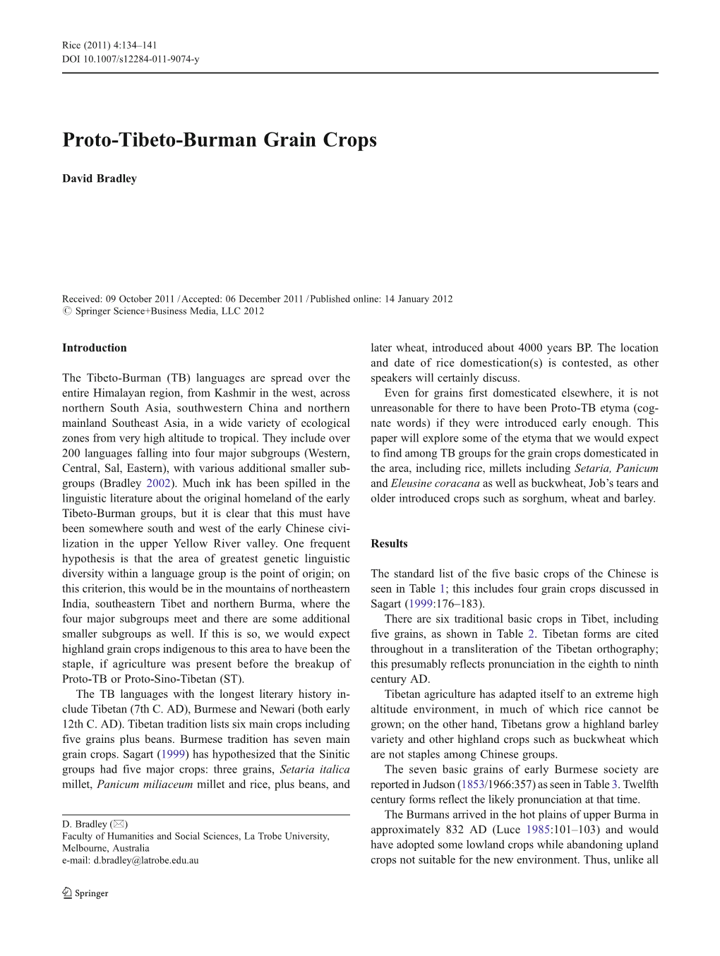 Proto-Tibeto-Burman Grain Crops