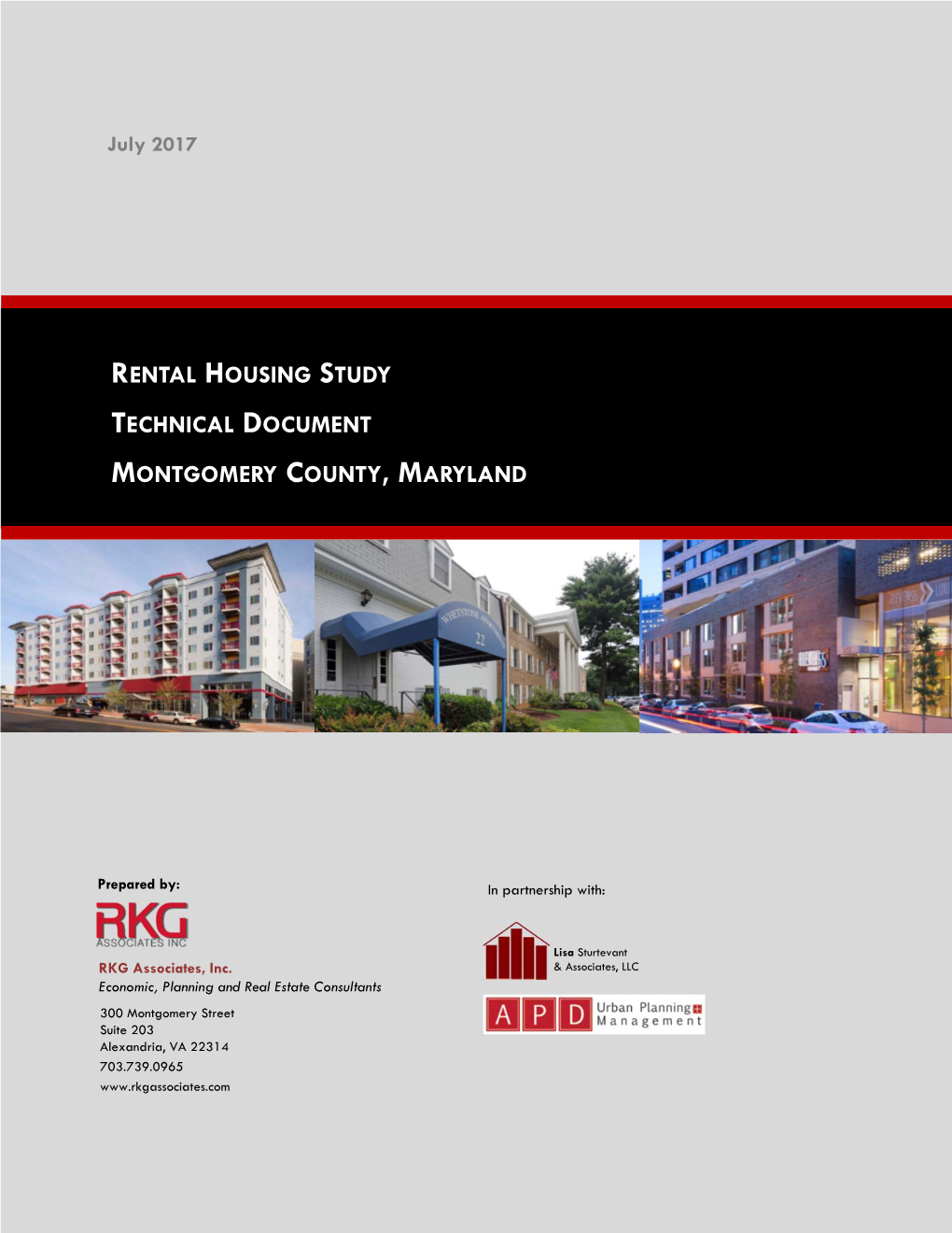 Rental Housing Study Technical Document Montgomery County, Maryland