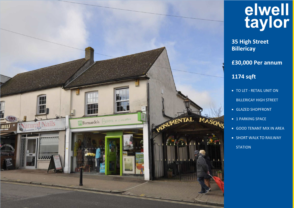 35 High Street Billericay £30,000 Per Annum 1174 Sqft