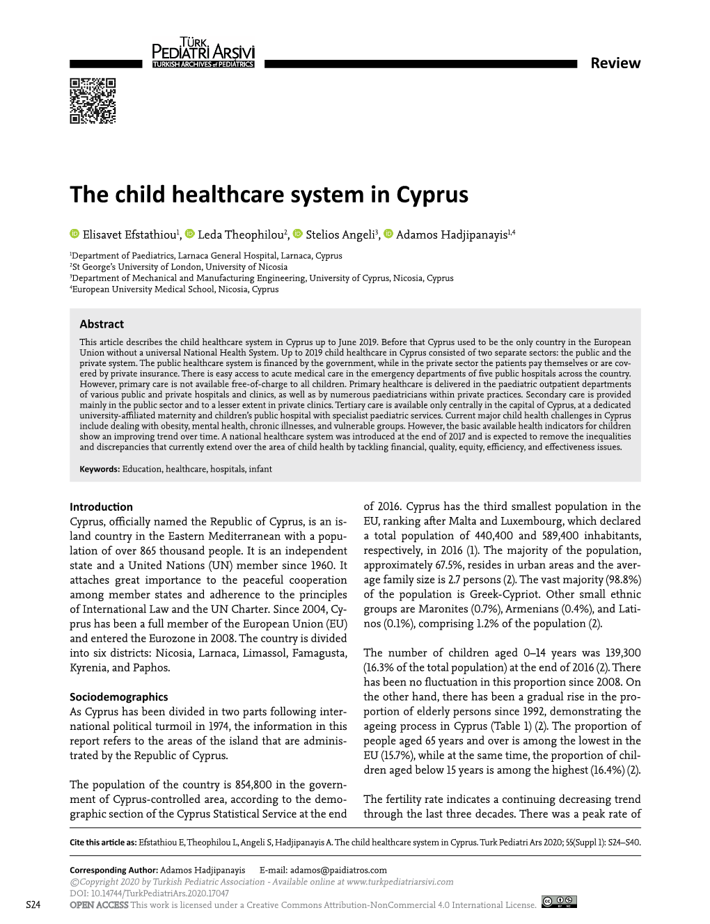 The Child Healthcare System in Cyprus