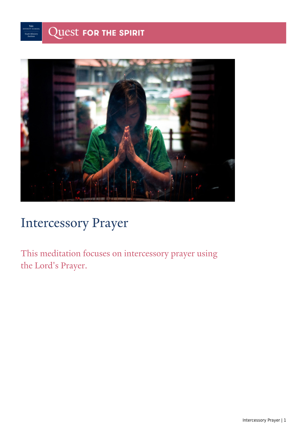 Intercessory Prayer