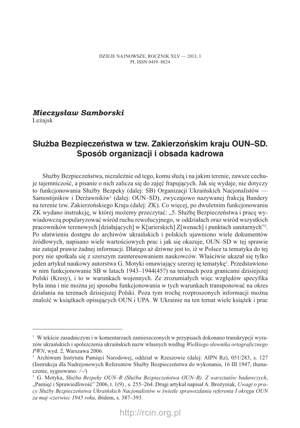 88 Mieczysław Samborski Napisali Naukowcy, a Zarazem Pułkownicy SB Ukrainy D