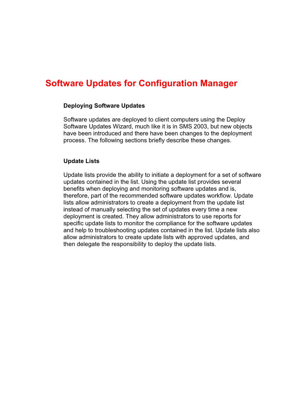 Software Updates for Configuration Manager