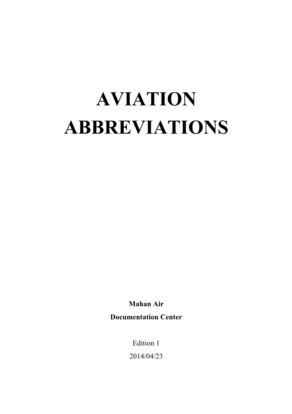 Aviation Abbreviations