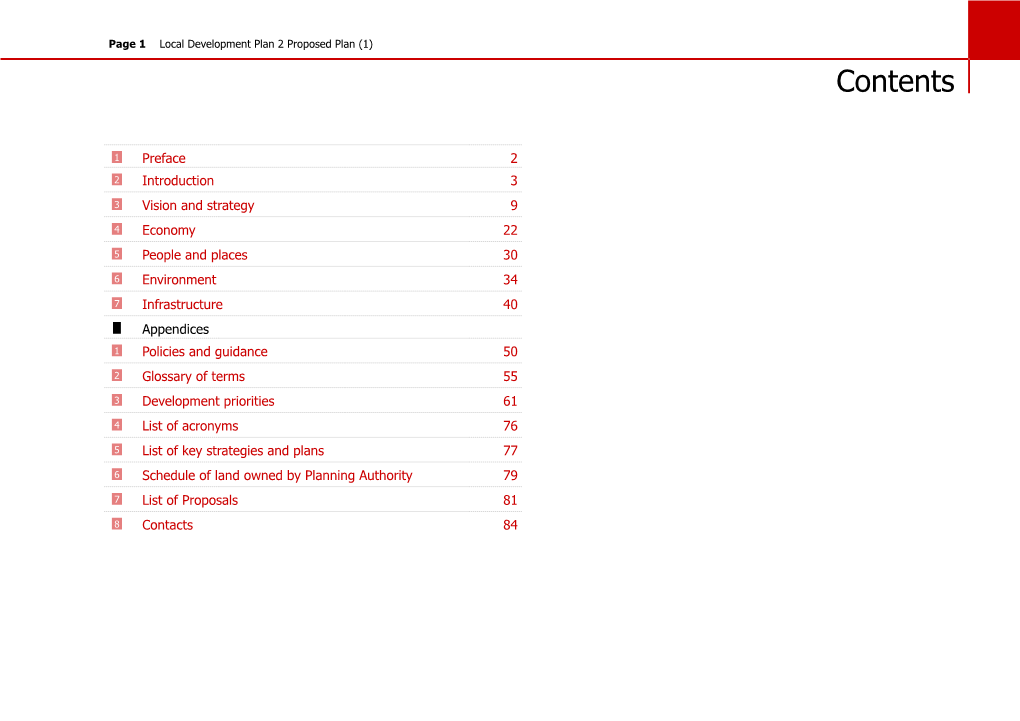 Local Development Plan 2 Proposed Plan (1) Contents