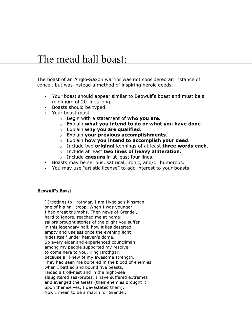 The Mead Hall Boast