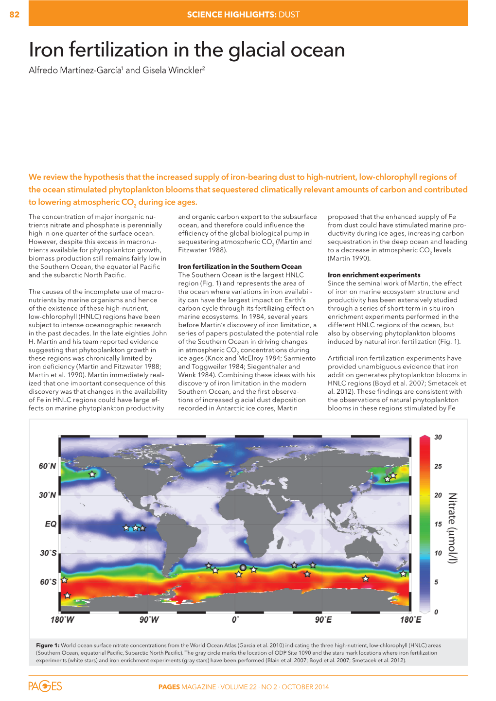 Iron Fertilization in the Glacial Ocean Alfredo Martínez-García1 and Gisela Winckler2