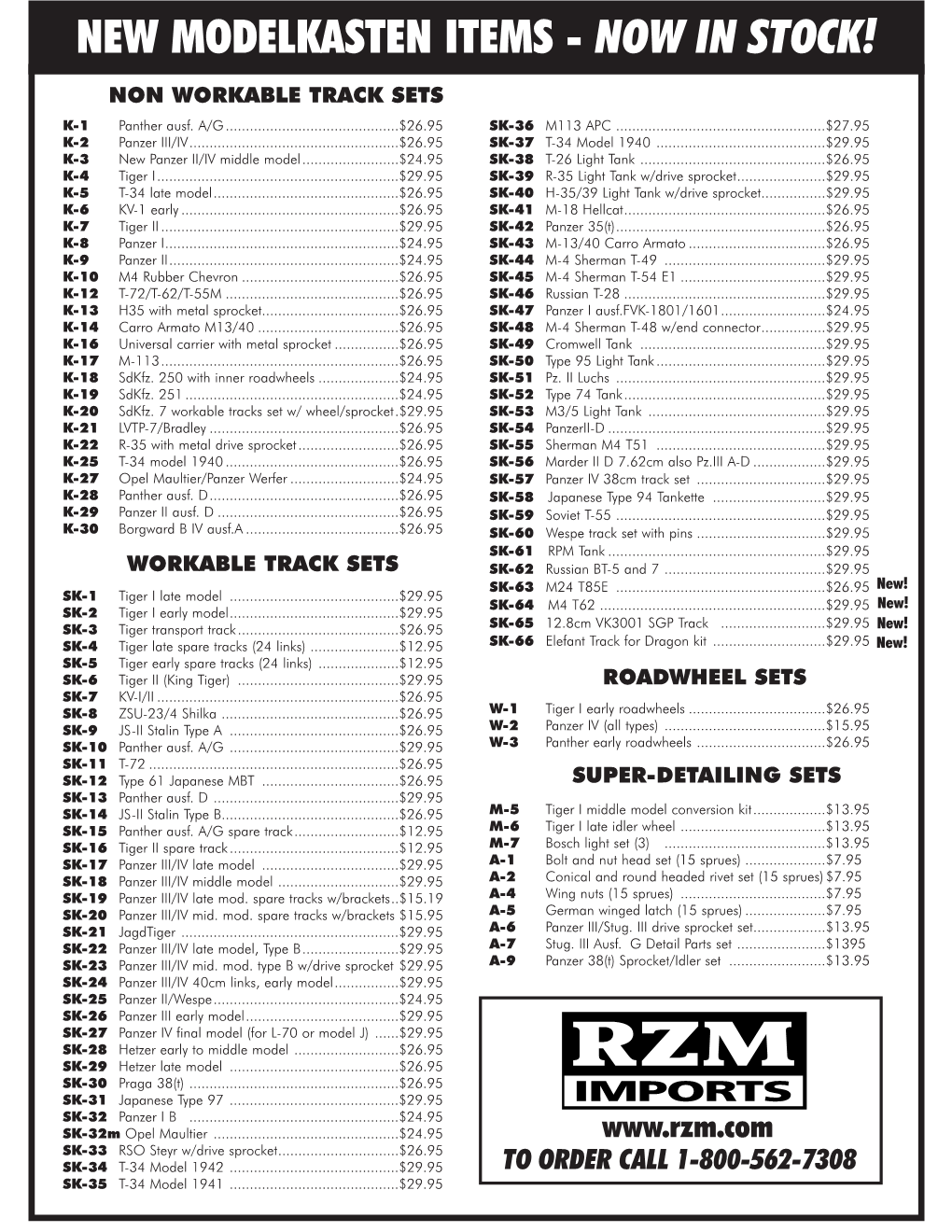 New Modelkasten Items - Now in Stock!