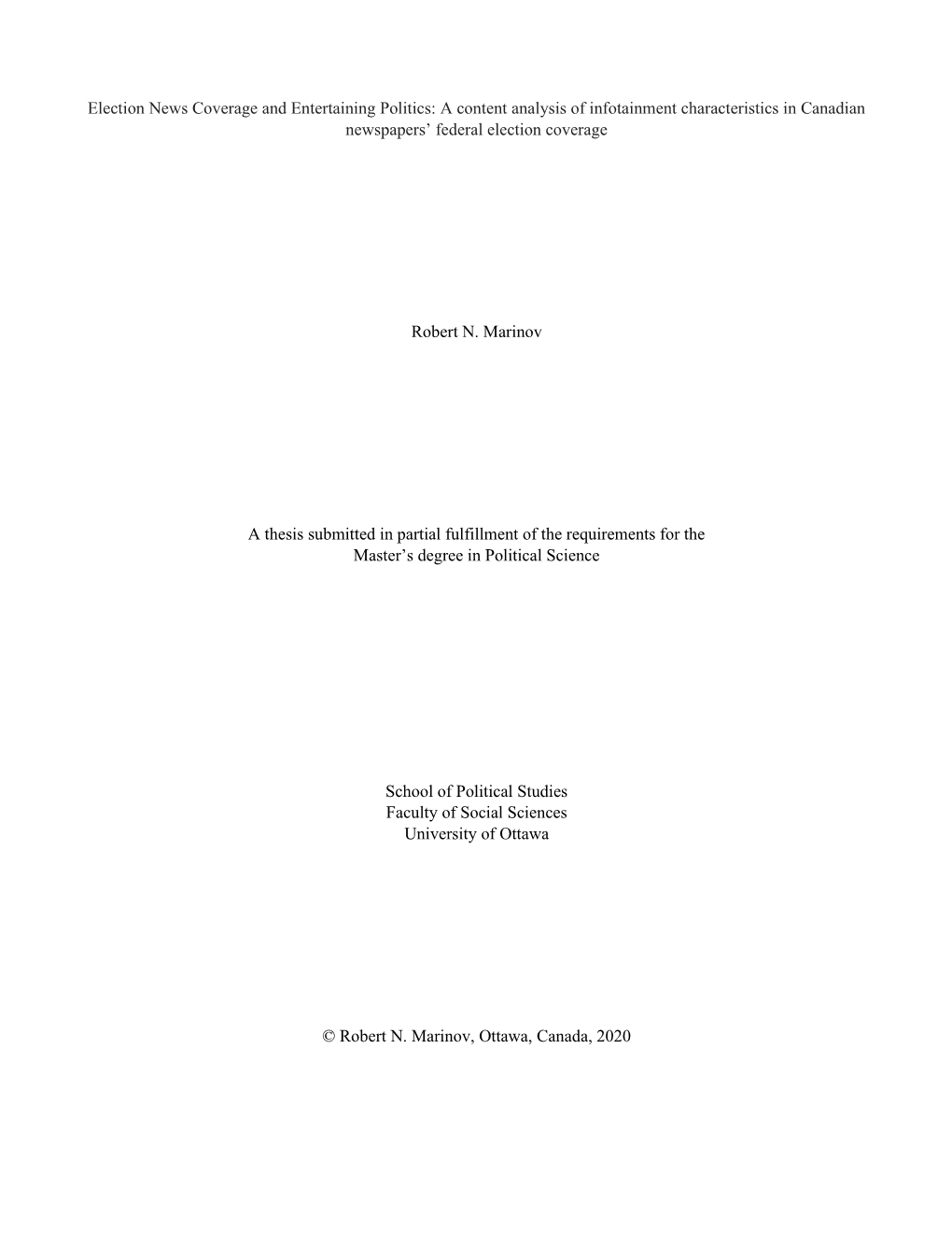 A Content Analysis of Infotainment Characteristics in Canadian Newspapers’ Federal Election Coverage