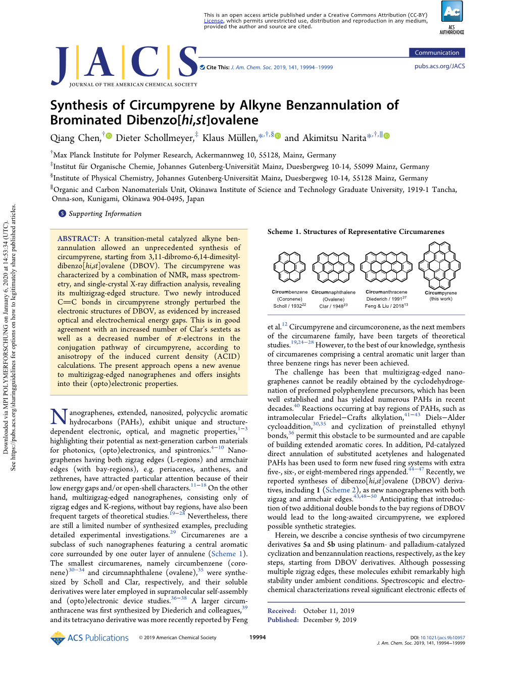 Synthesis of Circumpyrene by Alkyne Benzannulation of Brominated